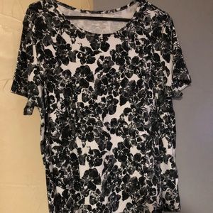 Black flowered blouse